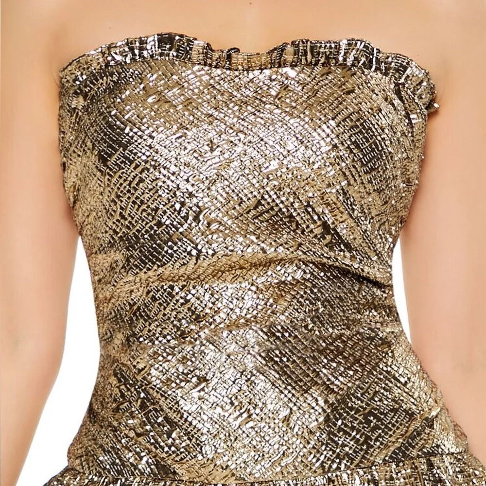 Metallic Ruffle Dress - Picture 3 of 5